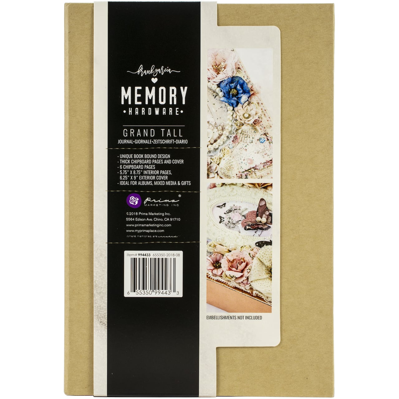 Prima&#xAE; Memory Hardware Kraft Grand Tall Chipboard Album